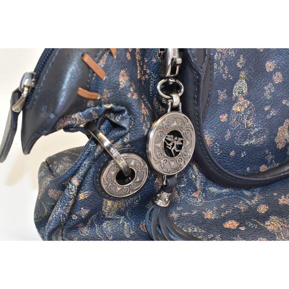 Piero Guidi Magic Circus Deserto Dipinto Handbag Black Leather All Over Print - Picture 8 of 8